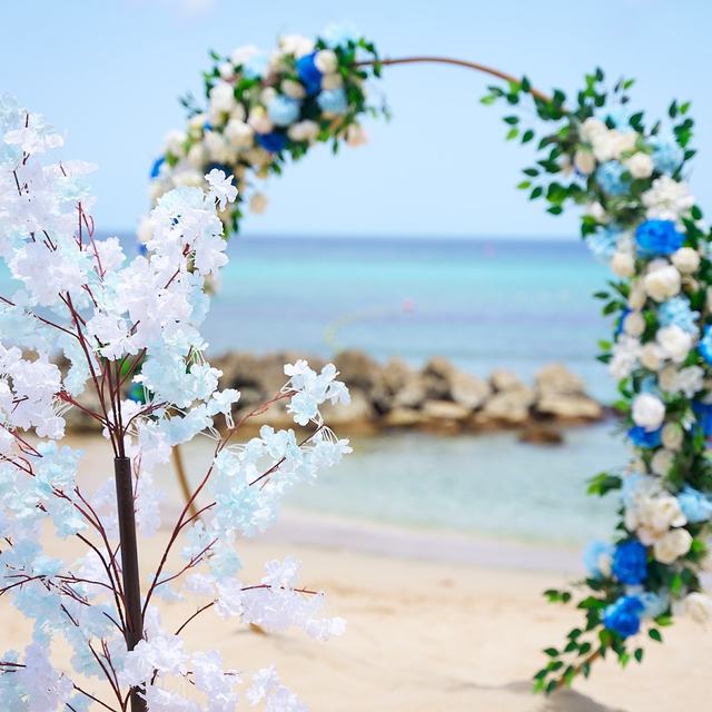 Floral arch on the beach